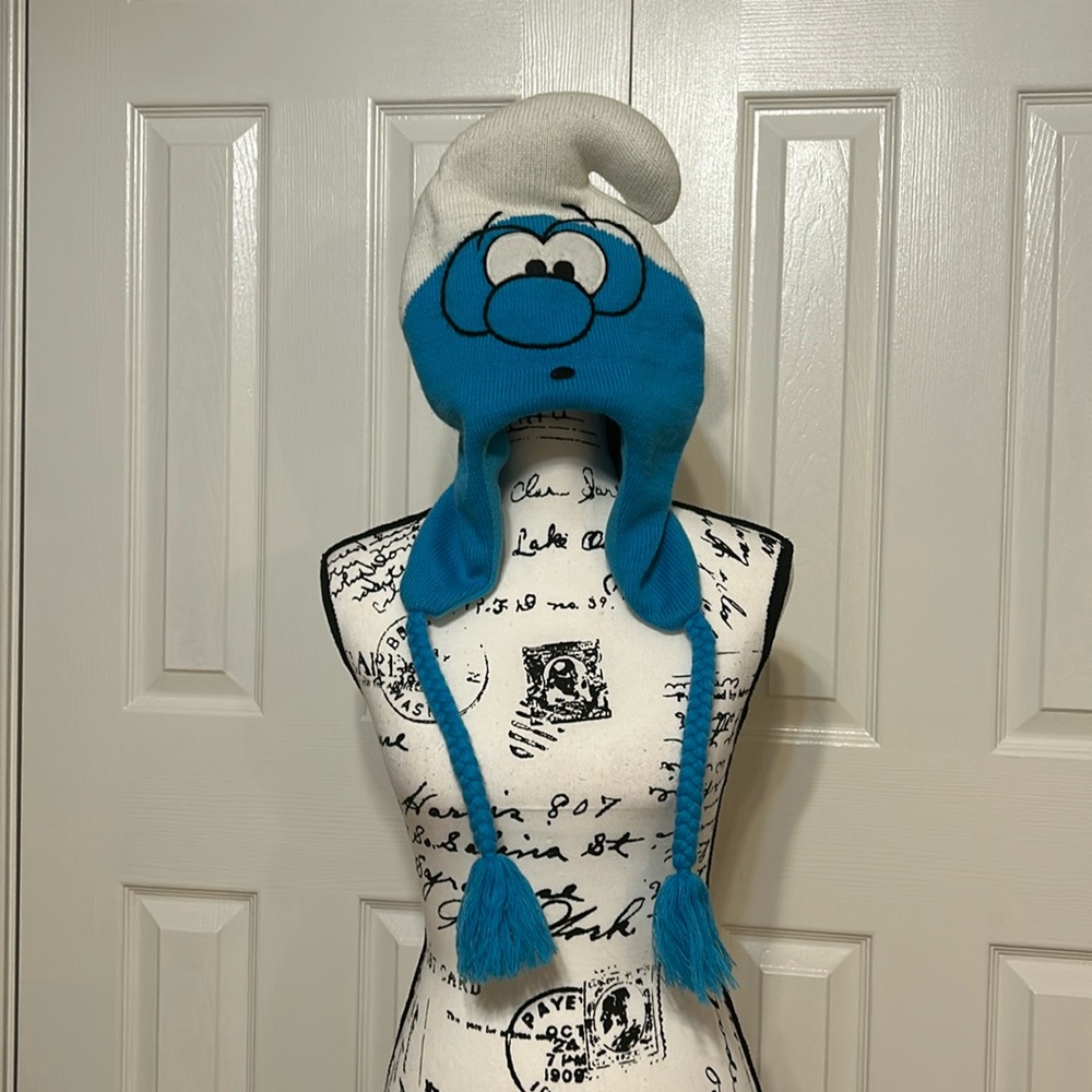 Smurf Winter Knit Fleece Hat